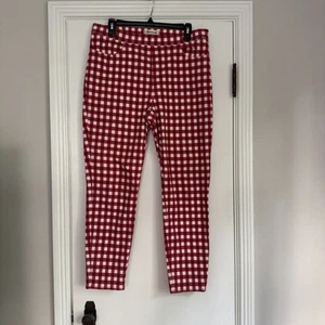 Madewell 9" High Riser Skinny Crop Gingham kariert rosa Jeans Größe 32 - Bild 1 von 7