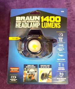 BRAUN 1400 LUMENS HANDS-FREE RECHARGEABLE HEADLAMP - #70756 - Picture 1 of 7