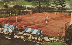 Homestead Hotel Tennis Courts Game Crowd Hot Springs Virginia VA postcard MQ6 - Picture 1 of 2