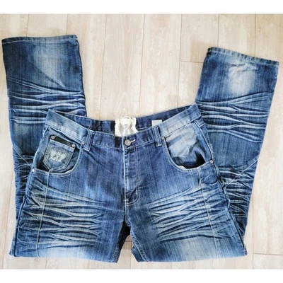 Pantalones de mezclilla Focus USA FUSAI 38x35 vintage para hombre talla 38 desgastados azul corte bota Foto 1 de 4