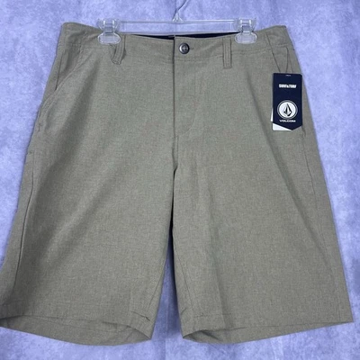 Pantalones Cortos Volcom Surf & Turf Para Hombre 33 Cintura 4 Vías Elastizados Caqui/Beige Foto 1 de 4