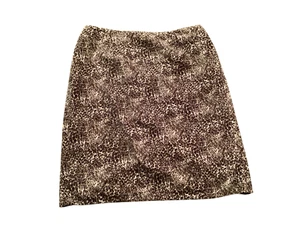 Talbots Damen 16W Samt braun Leopard Bleistift gerader Rock *VERÄNDERT* - Bild 1 von 10