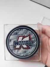 IHL Hockey Puck K Wings With Case - Michigan 