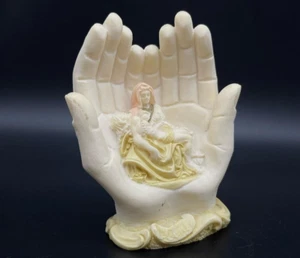 Statue Antique Pieta Virgin Mary Cries Jesus Handmade Sculpture Greece Signed⭐ - Picture 1 of 12