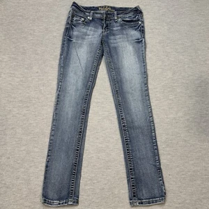 Jeans donna Reign blu denim gamba skinny vita bassa elasticizzato tasche taglia curvy 3 - Foto 1 di 14