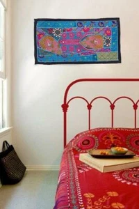 Vintage Tapestry Indian Bohemian Art Wall Art Patchwork Wall Hanging - Picture 1 of 8