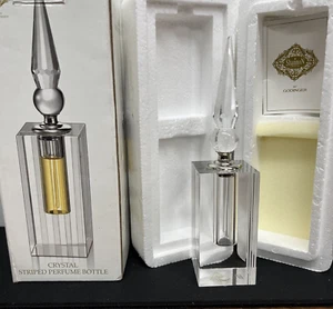 Botella de perfume a rayas de cristal Shannon de Godinger #535665 nueva en caja - Imagen 1 de 7