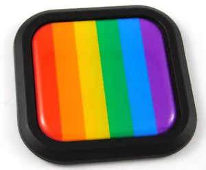 Pride Gay Lesbian Flag Square Black rim Emblem Car 3D Decal Badge Bumper 2" - Bild 1 von 7