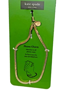 Kate Spade New York Phone Charm Gold Chain Accessory Fits All Phone Cases NWT - Photo 1 sur 3