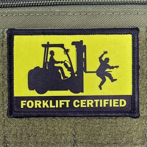 Forklift Certified Patch Funny Moral Tactical Military Army USA 3x2 Hook & Loop - Picture 1 of 8