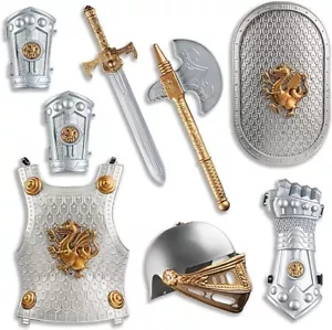 Dress Up America Knight Armor Set for Kids - Medieval Shield and Helmet Playset - Picture 1 of 4