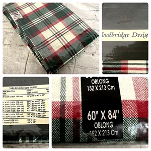 Woodbridge Designs Tablecloth Plaid 60 x 84 Oblong Cotton NWT - Picture 1 of 6