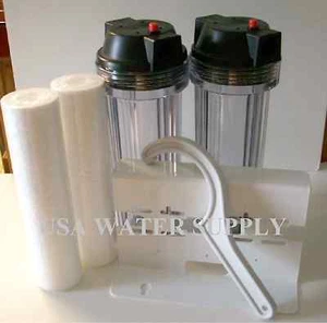 Whole House /Home/Pool/Well Water Filter System 10" x 2 with 3/4" Inlet Ports - Picture 1 of 1