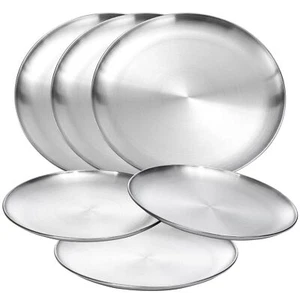 Food Grade Stainless Steel Dinner Plate for Main Dishes Grilled Meat Dessert ... - Picture 1 of 7