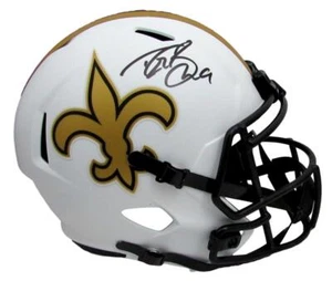 Drew Brees Autographed Full Size Lunar Replica Helmet Saints Beckett 178266 - Picture 1 of 6