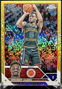 Bronny James 2023 Topps Chrome McDonald’s All-American Gold Mini Diamond /75 #20