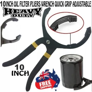 NEW Black 10" Adjustable Car Oil Filter Plier Wrench Hand Removal Tool - Picture 1 of 5
