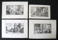 NICOLAS COCHIN le fils :  4 Vignette Etchings for J.B.Rousseau's "Oeuvres"/ 1743