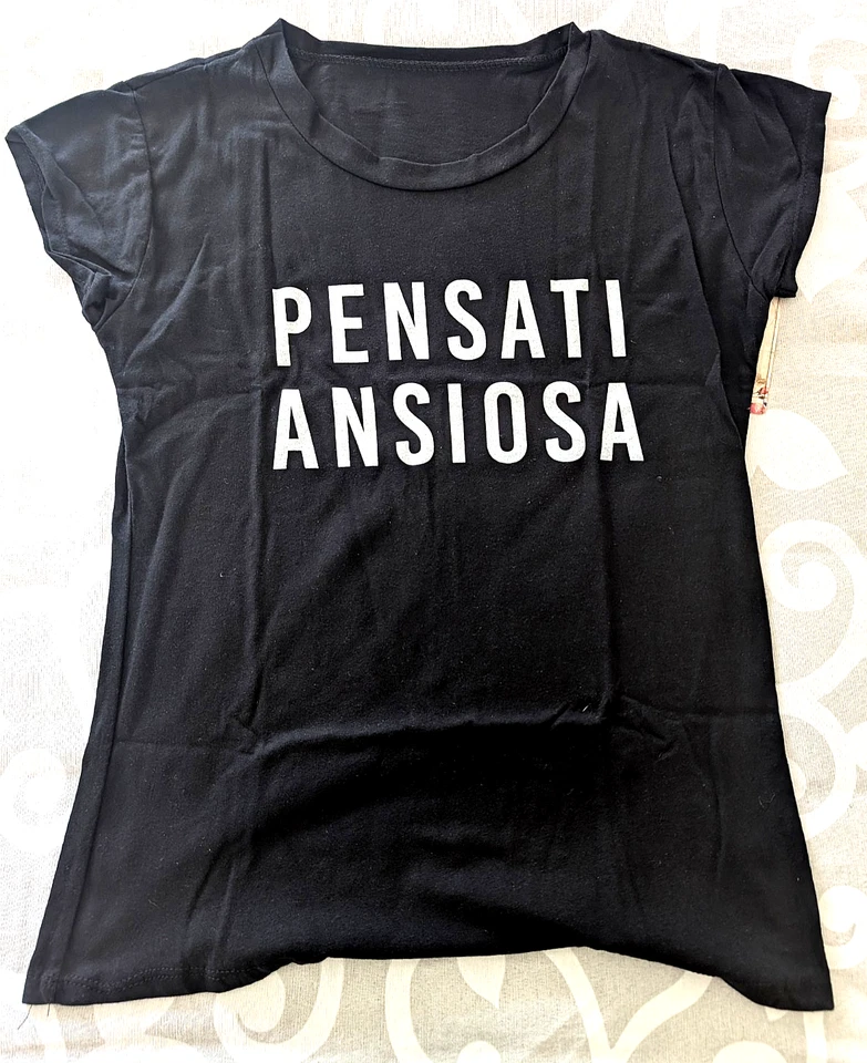 T-shirt maglietta donna cotone scritta divertente funny colore bianco linea slim