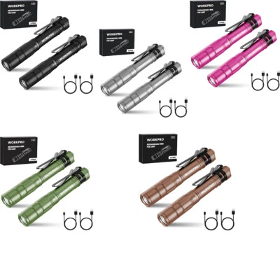 WORKPRO Rechargeable Pen Light Mini Flashlight 2 Pk Ultra-Compact EDC Flashlight - Image 1 of 4