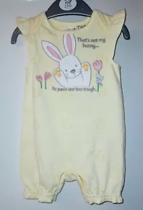 New TU 'That's Not My Bunny' Baby Girls Yellow Easter Romper Suit Age 0-3 Months - Picture 1 of 5