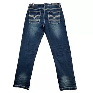 Fried Denim Slim Fit Stretch Men's 34x30 Dark Wash Blue Jeans - Picture 1 of 11