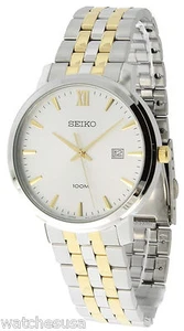 Seiko SUR121 White Dial Two Tone Stainless Steel Men's Watch - Picture 1 of 1