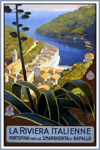 ITALIENISCHE RIVIERA ITALIEN VINTAGE STIL REPRODUKTION REISE POSTER Größenwahl. - Bild 1 von 3