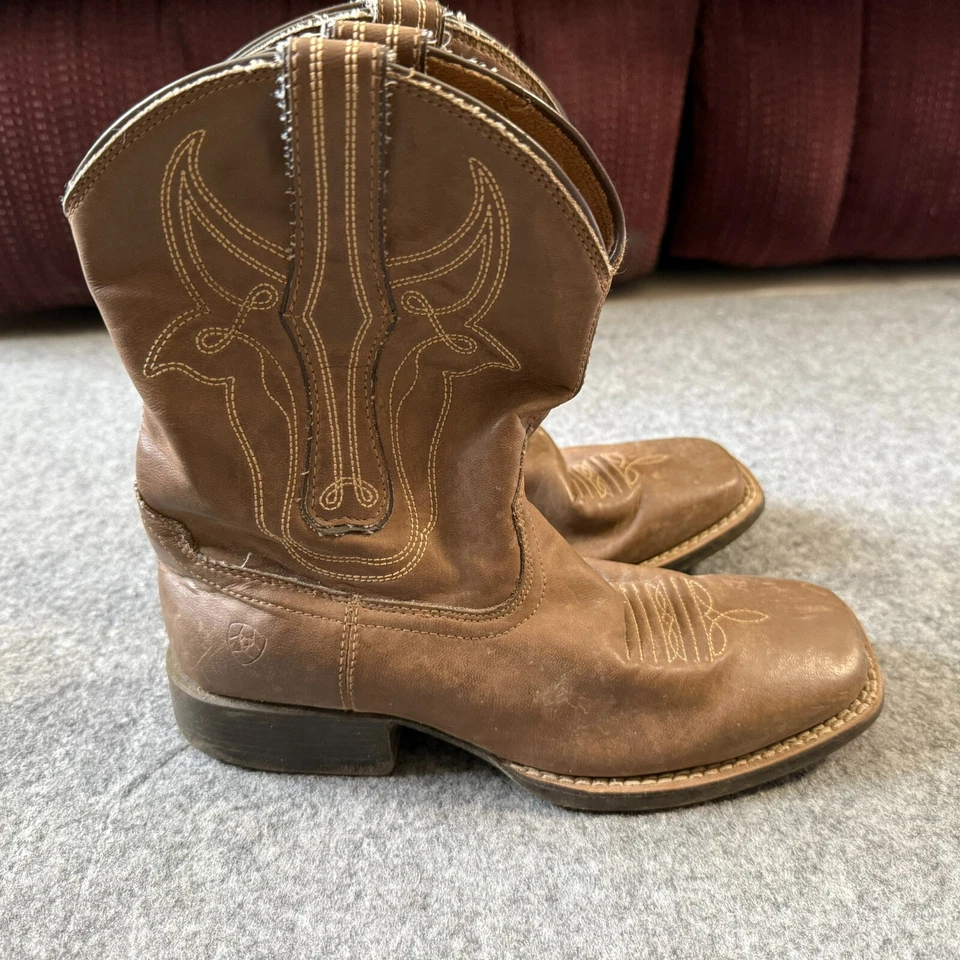 Ariat Bully Bully Botas Western Marrón Talla 2 4LR Puntera Cuadrada Estilo 10029603 Foto 1 de 4