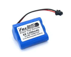 LiFePO4 6V 1.2Ah Li-Fe Rechargeable Battery for 80 Led Solar Motion Bulbs Light  - Picture 1 of 8