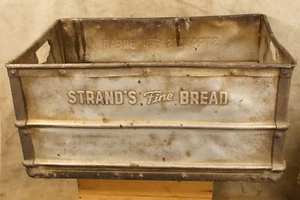 1947 Strand's Baking Co. Fine Bread Advertising Metal Crate Marshalltown IA Rare - Picture 1 of 11