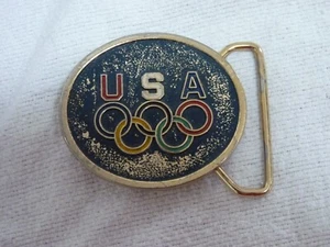 Colored Oval Olympic Belt Buckle - Picture 1 of 4