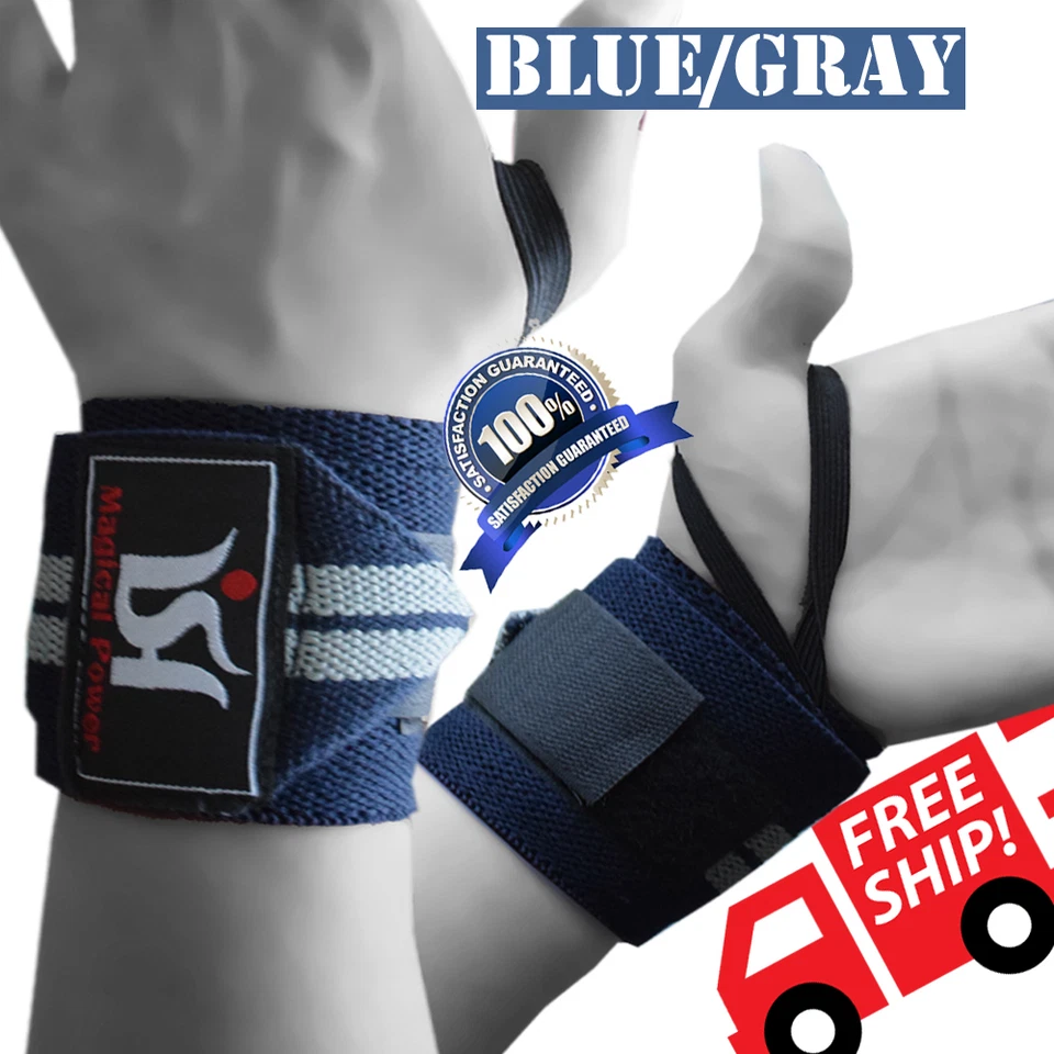  Gimnasio Levantamiento de Pesas Muñequeras Vendaje Potencia Soporte para Manos Correas Entrenamiento Par Foto 1 de 1