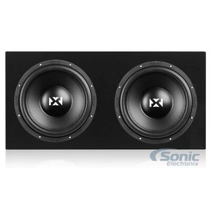 2) NVX VSW122v3 12" Dual 2-ohm Car Subwoofer + Dual Sealed Subwoofer Enclosure - Picture 1 of 16