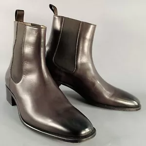 TOM FORD Size 11.5 Purple Leather Chelsea Ankle Boots - Picture 1 of 9