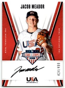 2019 Panini USA Stars & Stripes 18U National Team Signatures Ink Jacob Meador