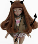 1/4 7-8" 18-20cm Bjd Wig long Hair Doll Brown Light Chocolate Roll Inward Neat W