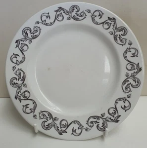 Vintage Johnson Bros DJ100 Black Scroll Pattern c1940-59 17.5cm Made in England - Picture 1 of 6