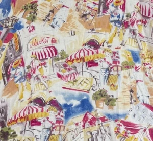 Gonna Liz Claiborne 14 100% lino cerchio midi donna giallo blu stampa costiera - Foto 1 di 9