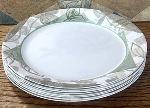 TEXTURED LEAVES Set of 8 Dinner Plates 10.25" Corelle Corning USA Plants Natural - Picture 1 of 18