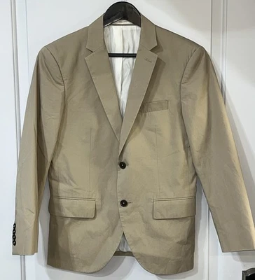 Blazer Club Monaco Grant Fit ajustado talla pequeña caqui tostado con pantalones de traje gratis Foto 1 de 4