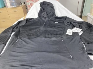 Reebok Men's Size 3XL Half Zipper Black Long-Sleeve Hoodie New With Tag - Picture 1 of 20