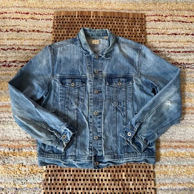 J. CREW Button Down Trucker Jean Jacket Blue Men's Size Large L - Image 1 of 3