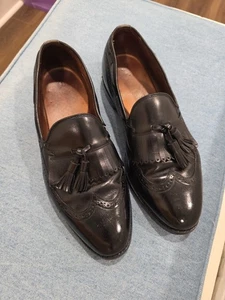 Allen Edmonds Men's Mansfield Black Leather Tassel Dress Wingtip Shoes Size 9.5E - Picture 1 of 19