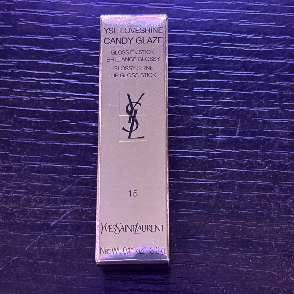Brillo de labios YSL Yves Saint Laurent Candy Glaze barra 15 mostrando desnudo nuevo en caja Foto 1 de 1