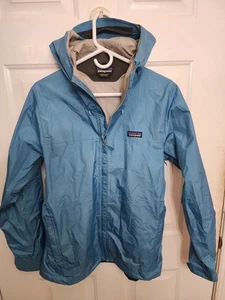 Patagonia Women’s Large H2NO Hooded Rain Windbreaker Jacket Sky Light Blue 🔥  - Bild 1 von 9