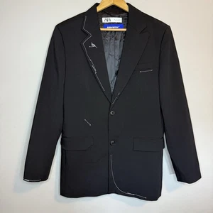 Ader Error X Zara Collection Men’s Distressed Oversized Black Blazer SMALL - Picture 1 of 11