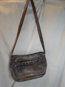 Bolso de hombro Jane Yoo vintage portátil arte pintado a mano cuero - Imagen 1 de 15