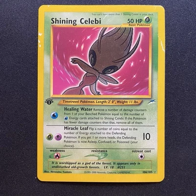 2002 POKEMON NEO DESTINY 1ST EDITION #106/105 SHINING CELEBI HOLO VINTAGE WOTC - Image 1 of 2