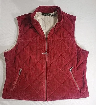 Chaleco Vintage Eddie Bauer Años 90 Acolchado Verde Pana Cremallera XL Otoño Otoño Foto 1 de 4